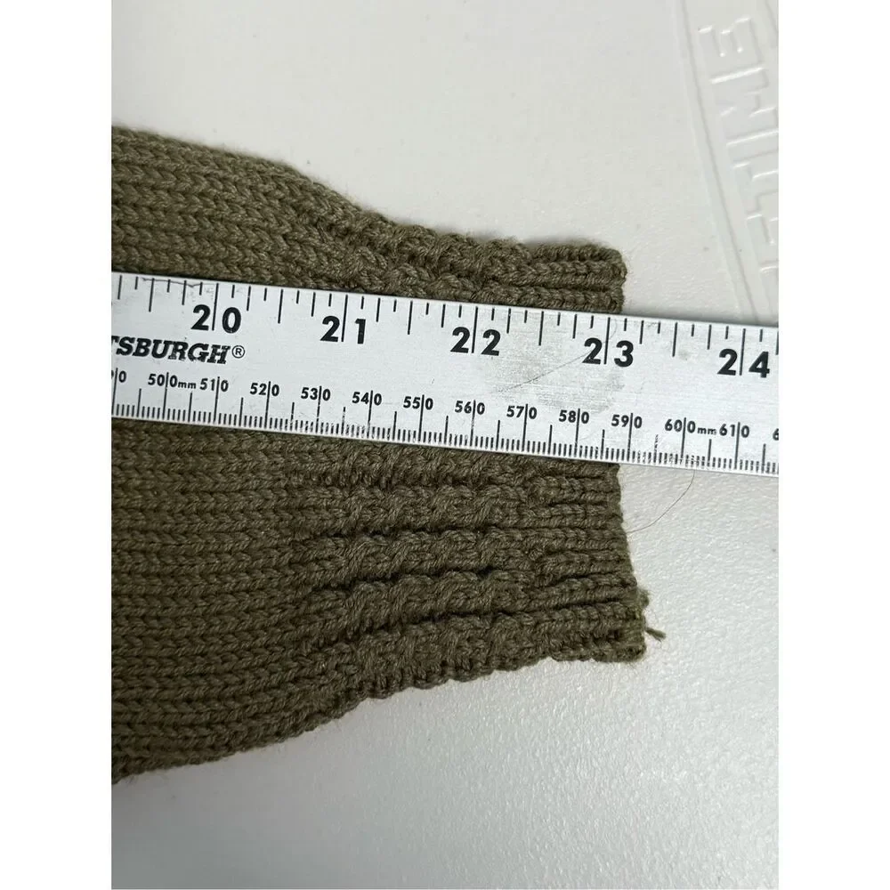 Vintage Jantzen Fisherman Cable Knit Mock Neck Sweater Womens XL Olive‎ 70s